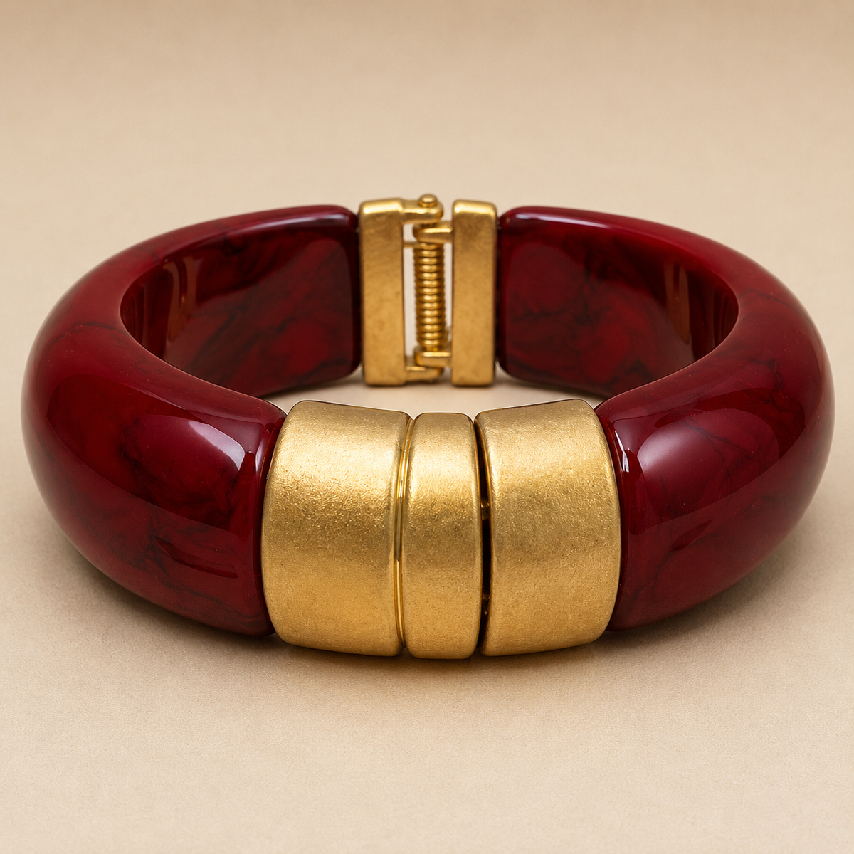 Crimson Luxe Statement Bracelet