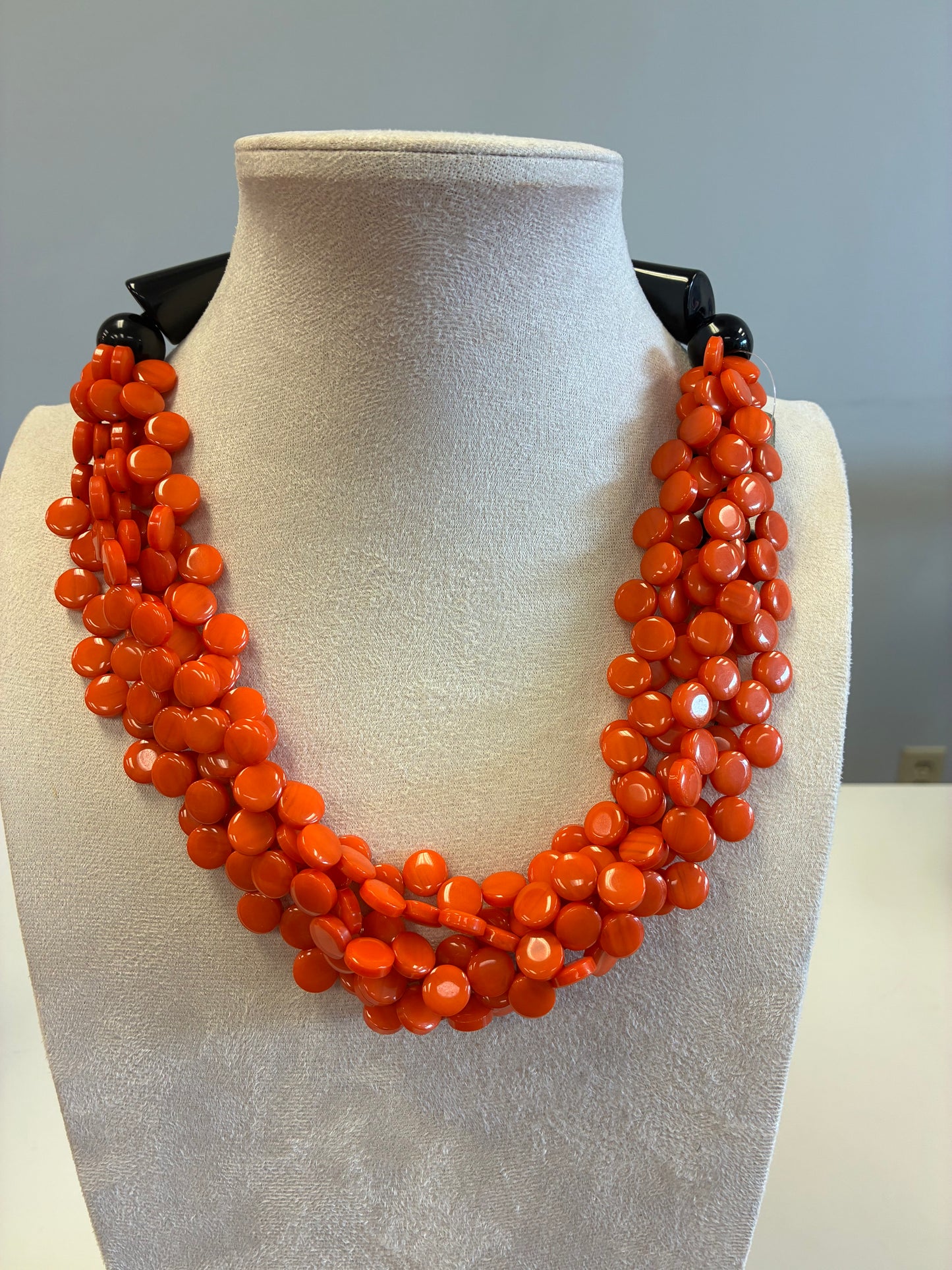 Sunny Orange Beaded Necklace