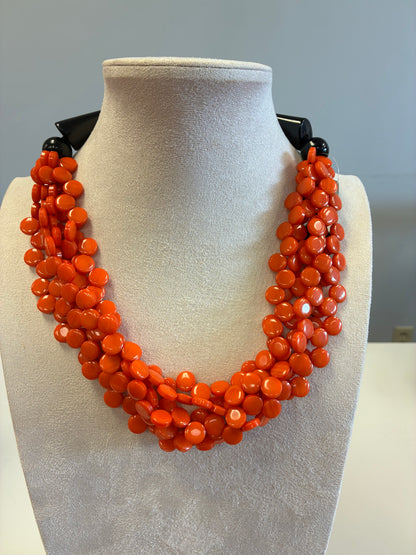Sunny Orange Beaded Necklace