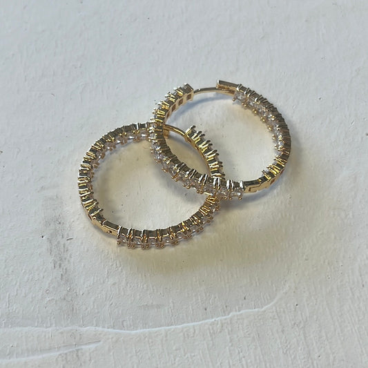 Glitzy Gold Hoops