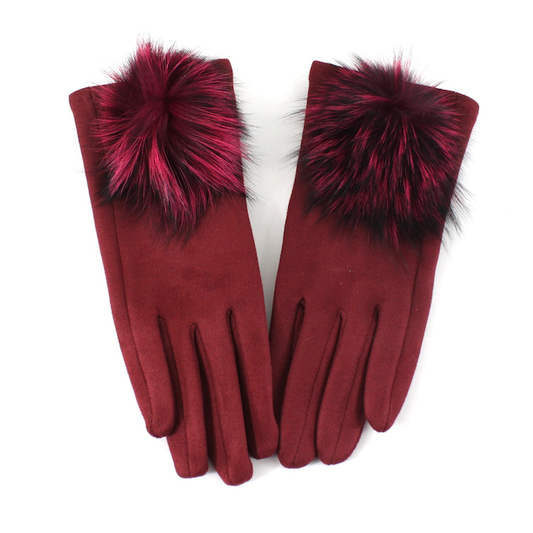 Furry Red Gloves