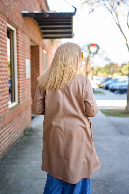 Milk Chocolate Leather Coat