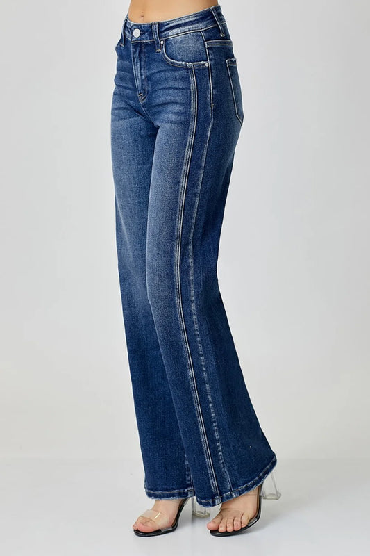 Mid Rise Straight Leg Jeans