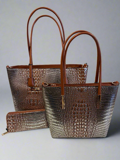 Silver Serpent 3-Piece Tote Set