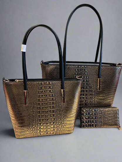 Golden Serpent 3-Piece Tote Set