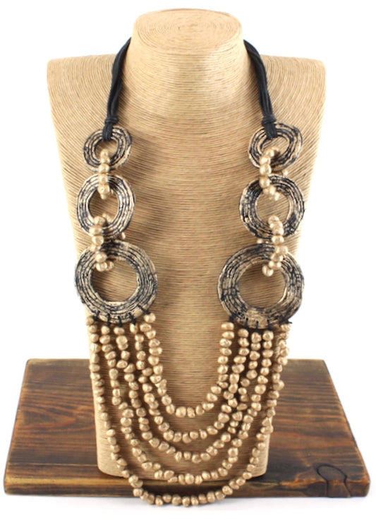 Golden Orbit Statement Necklace