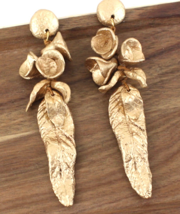 Golden Flora Drop Earrings