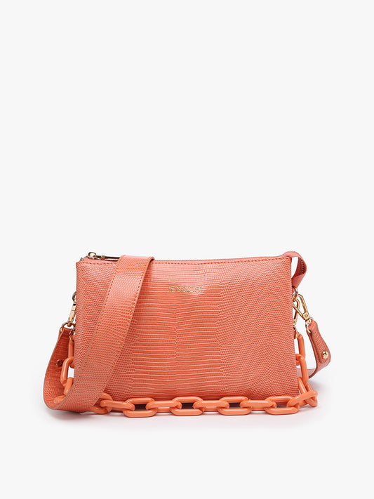 Coral Izzy Lizard Crossbody