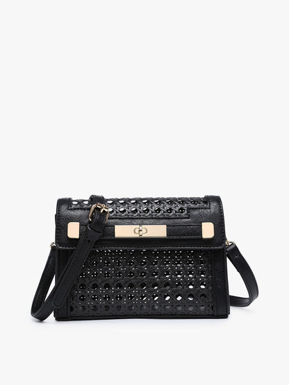 Black Etta Rattan Crossbody