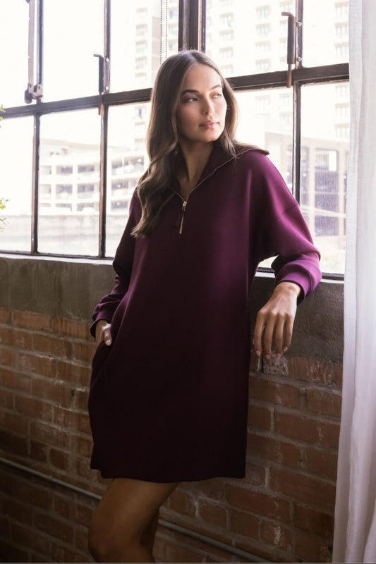 Burgundy Butter Modal Dress