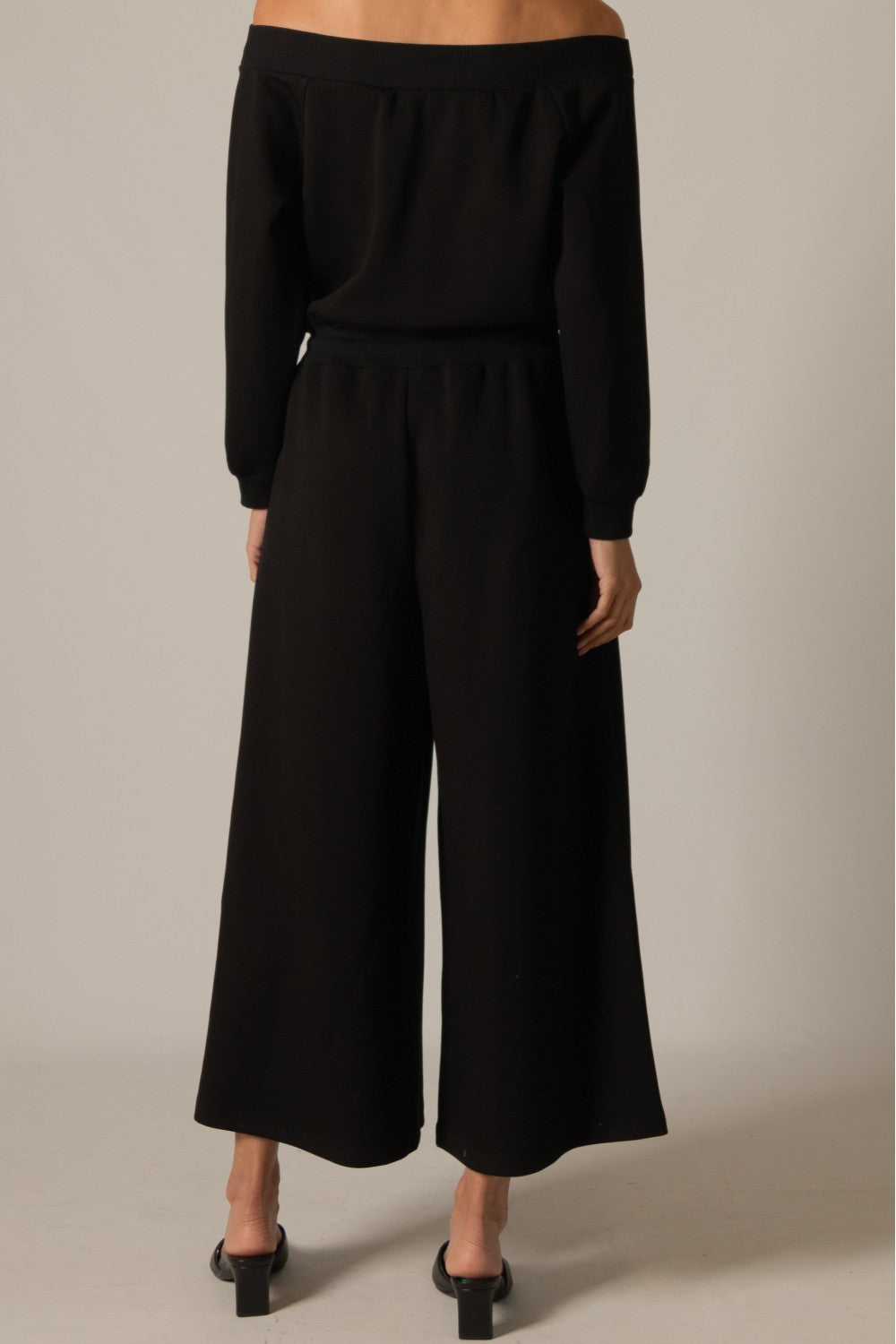 Ebony Sunday Stroll Off-Shoulder Jumpsuit