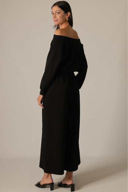 Ebony Sunday Stroll Off-Shoulder Jumpsuit