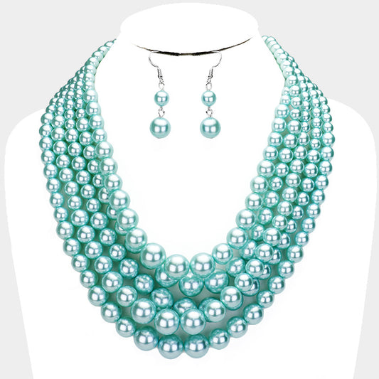 Aqua Pearl Necklace