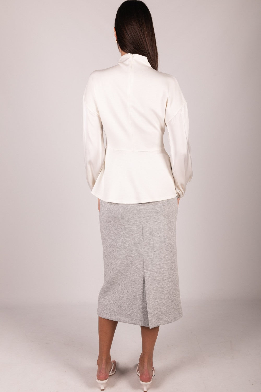Simply Sophisticated Satin Sleeve Top — Ivory