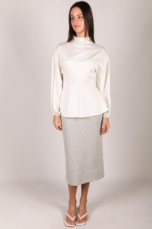 Simply Sophisticated Satin Sleeve Top — Ivory