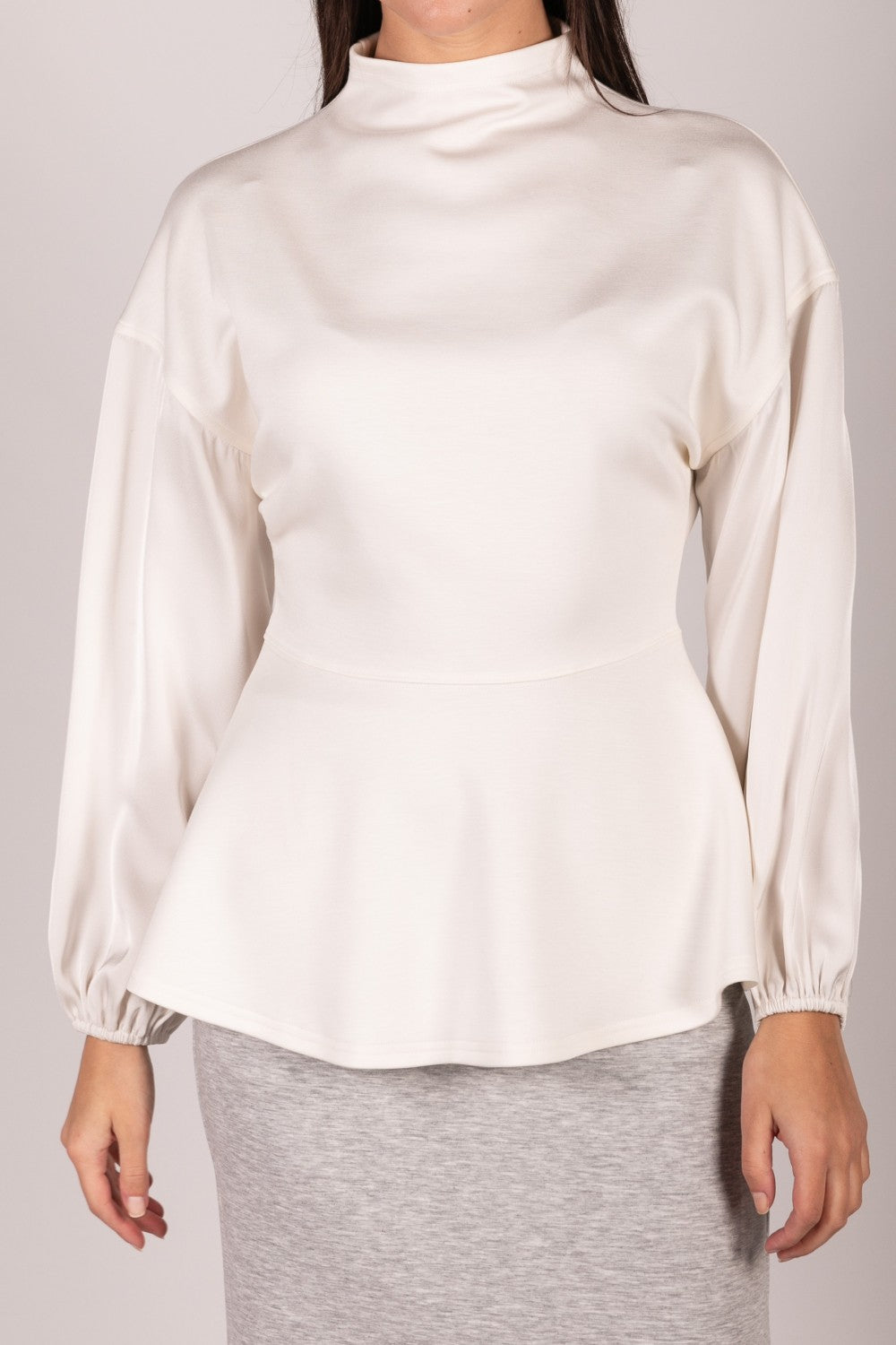 Simply Sophisticated Satin Sleeve Top — Ivory