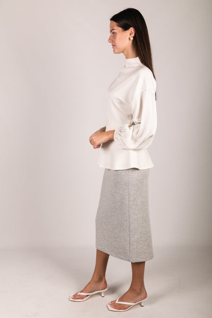 Simply Sophisticated Satin Sleeve Top — Ivory