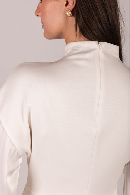 Simply Sophisticated Satin Sleeve Top — Ivory