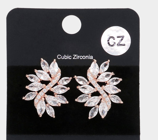 Cubic Zirconia Cluster Eearrings