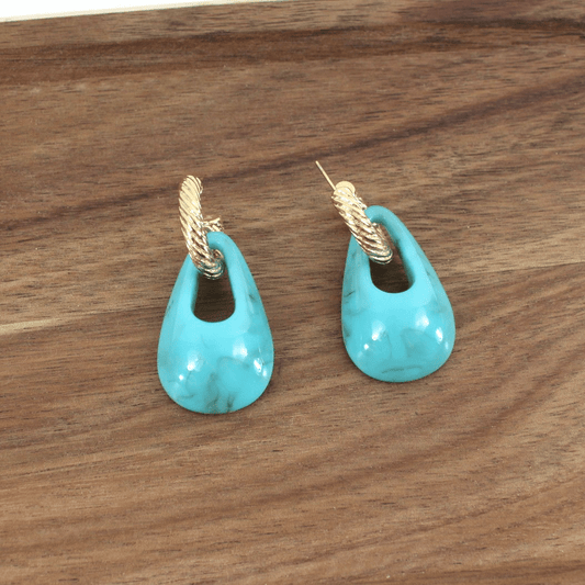 Turquoise Double Hoops