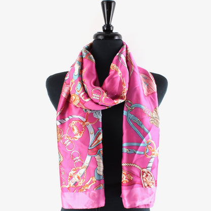 Pink Chains Satin Scarf