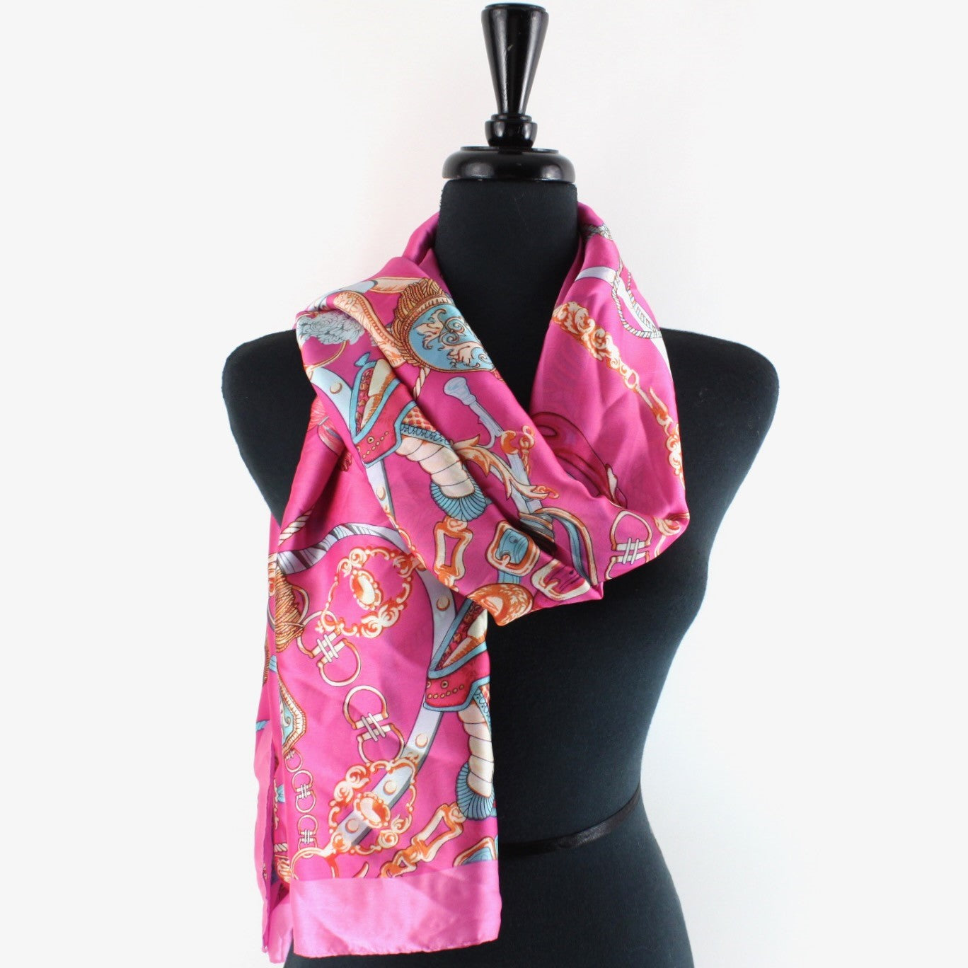 Pink Chains Satin Scarf