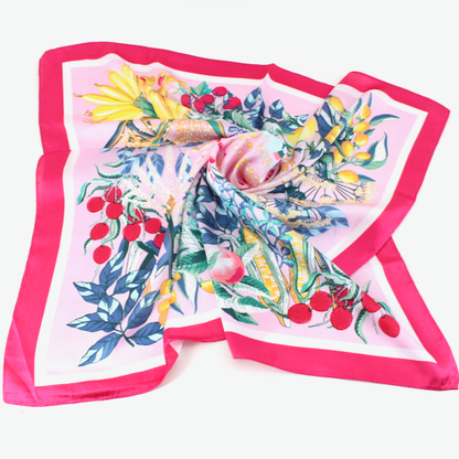 Pink Blooms Square Scarf