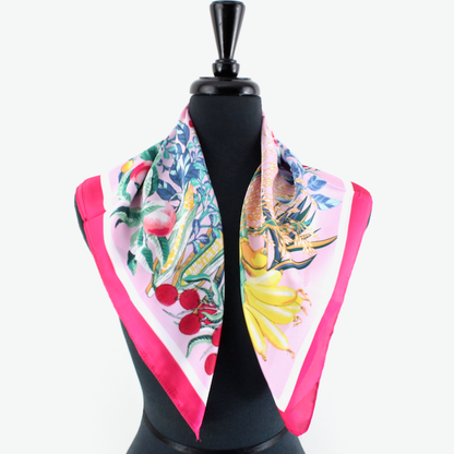 Pink Blooms Square Scarf
