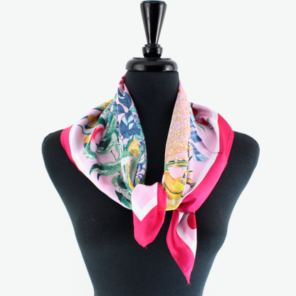 Pink Blooms Square Scarf