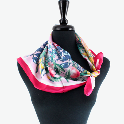 Pink Blooms Square Scarf