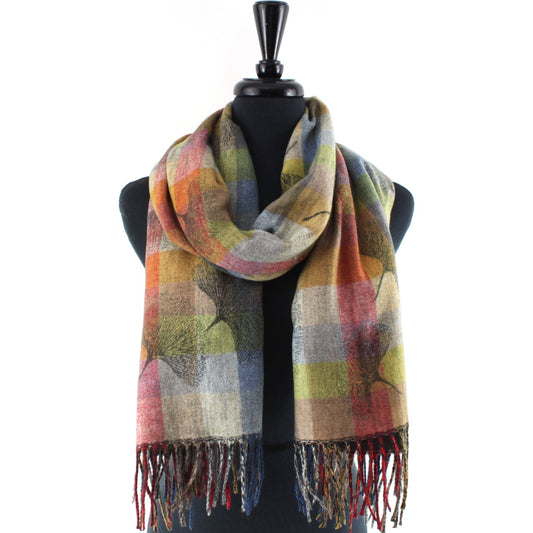Olive Ginkgo Scarf