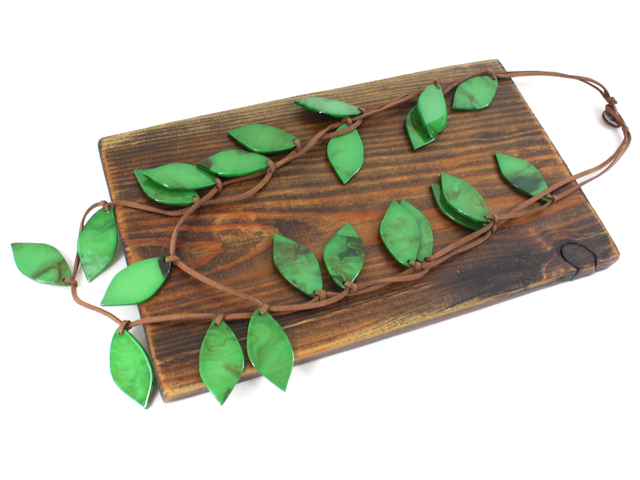 Green Leaf Garland Necklace