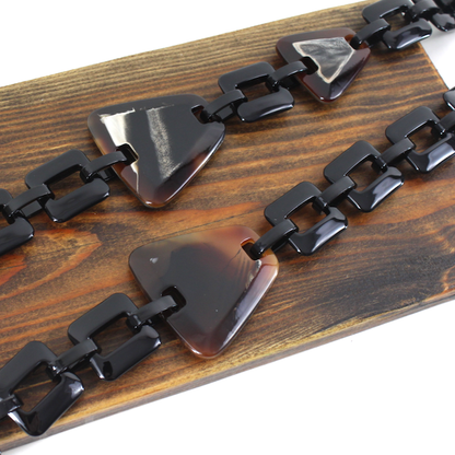 Black Chunky Links Necklace