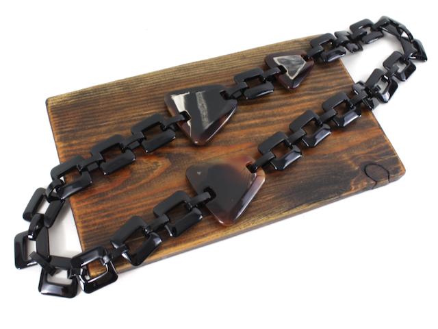 Black Chunky Links Necklace