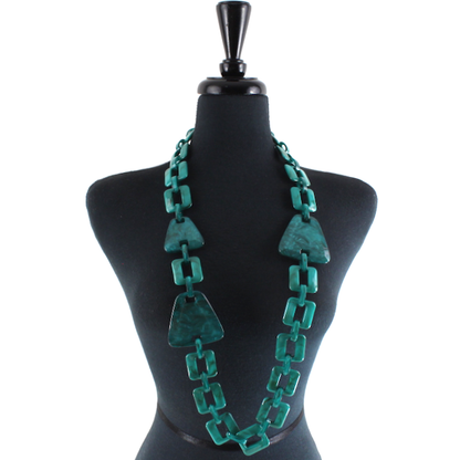 Green Chunky Links Necklace
