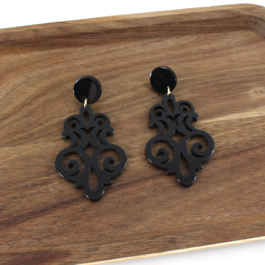 Ebony Ornate Earrings