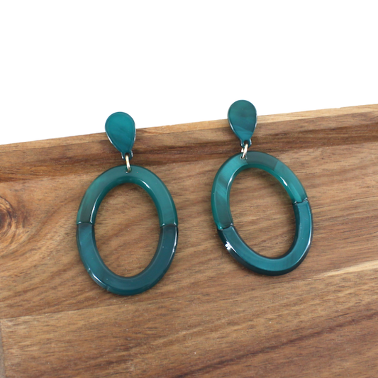 Ovaled Turquoise Hoops