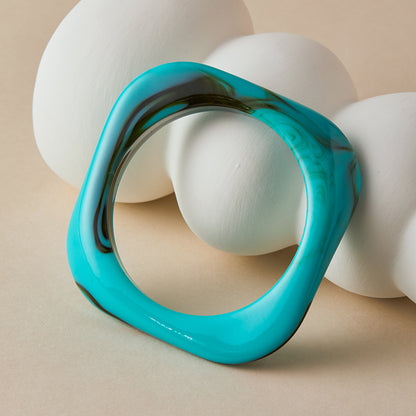 Turquoise Glow Sculpted Bangle