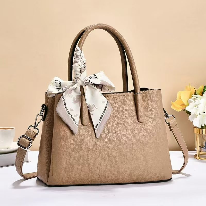 Classic Scarf Accent Satchel – Caramel