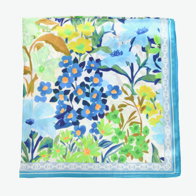 Blue Floral Square Wrap