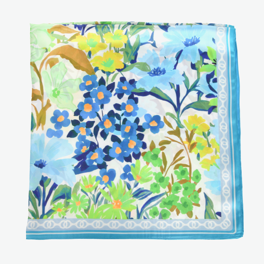 Blue Floral Square Wrap