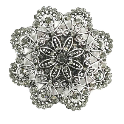 Silver Mandala Magnetic Brooch