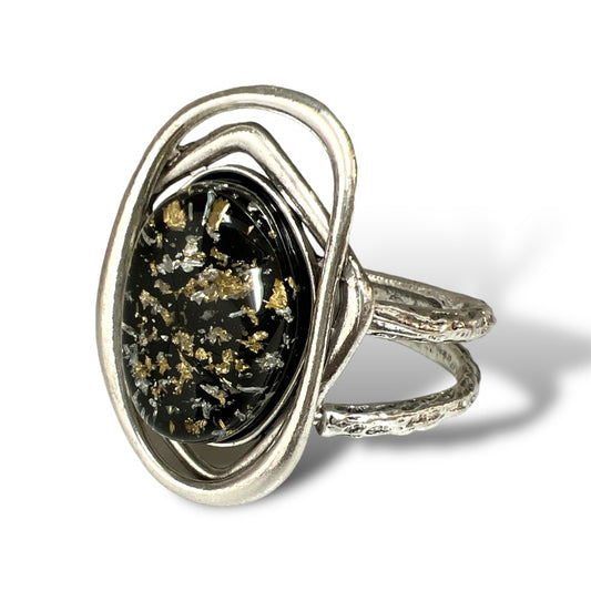 Black Resin Cuff Bracelet