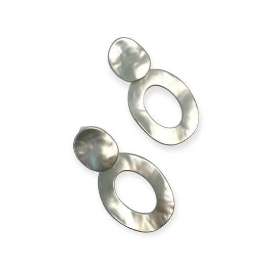Oval Hammered Silver Clips