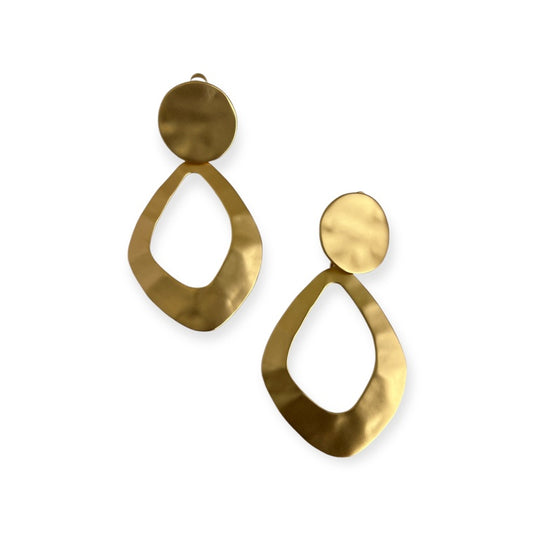 Gold Diamond Hammered Clip-Ons