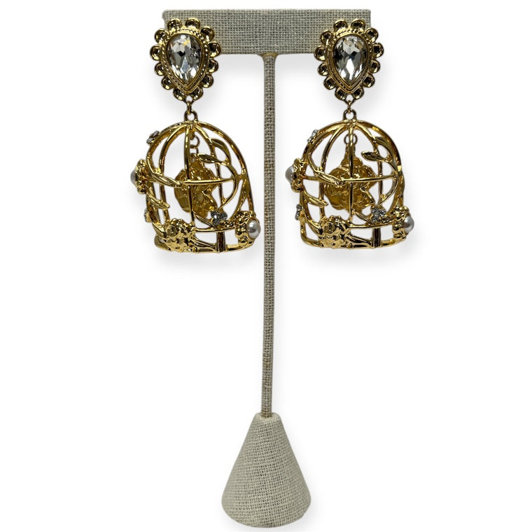 Golden Garden Cage Earrings