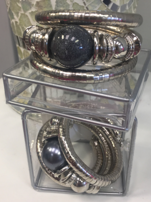 Silver Stone Wrap Bracelet