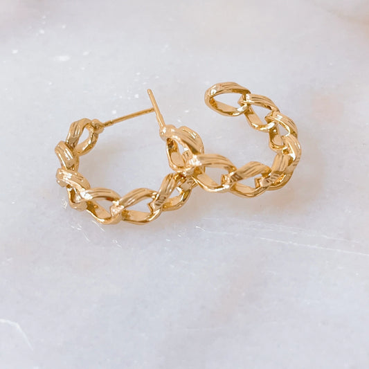 Gold Chain Melocochas Earrings