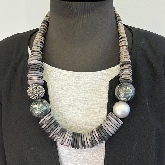Naturally Abstract Grey Necklace