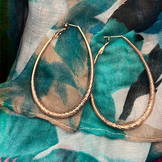 Rose Gold Oval Hoops